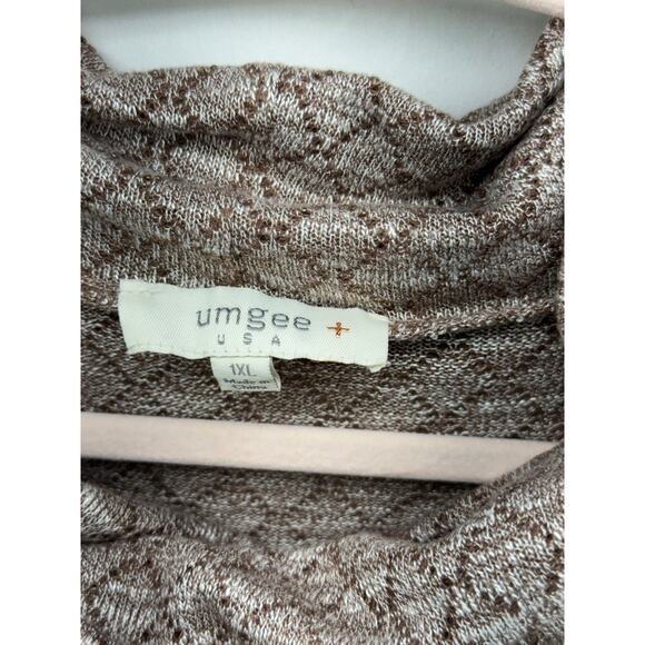 Umgee Brown women's  Oversized Cowl Neck Lightweight Sweater - 1XL - Picture 5 of 8